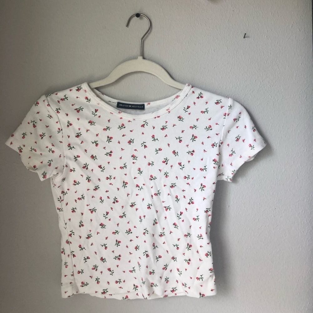 Brandy melville ashlyn red rose print top